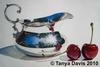 Small Silver Creamer with Two Cherries
