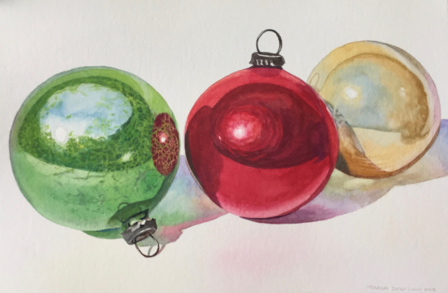 Vintage Ornaments: Green, Red and Gold (2018 #2)