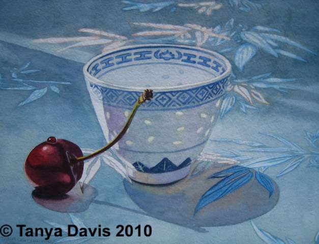 Japanese Teacup with Cherry