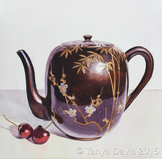 Lacquer Teapot with Cherries