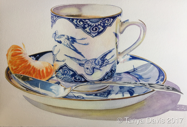 Tea with Cranes and Tangerine