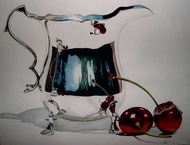 Footed Creamer with Cherries