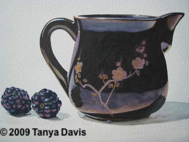 Lacquer Creamer with Blackberries