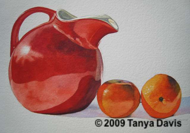 Red Pitcher with Tangerines