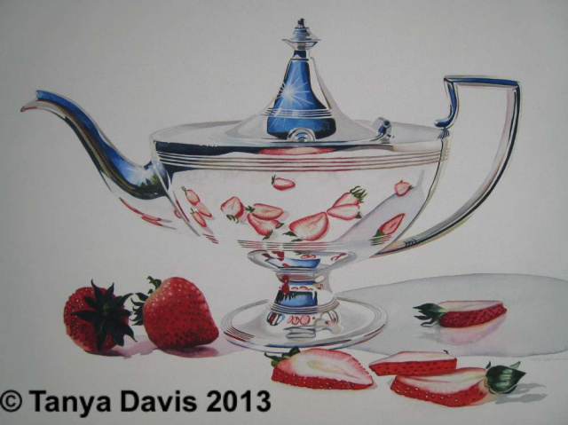 Silver with Sliced Strawberries