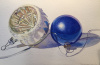 Vintage Ornaments: Concave Silver with Blue
