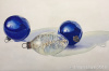 Vintage Ornaments: Two Blue, with Tinsel