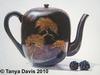 Lacquer Teapot with Blackberries